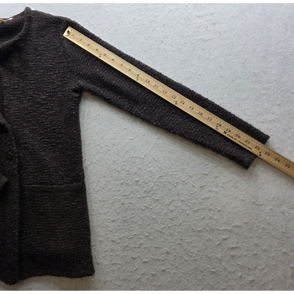 Eileen Fisher Women's Dark Brown Wool 2 Button Cardigan. Size XS - Picture 6 of 8